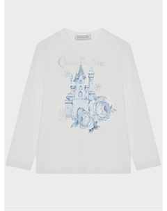 Толстовка белая, принт синий замок Monnalisa