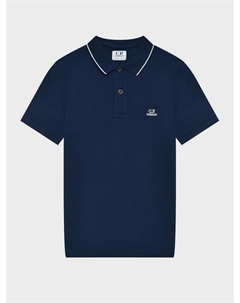 Футболка-поло с лого, синяя C.p. company
