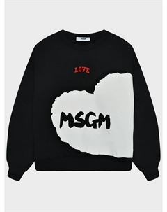 Свитшот с объемными рукавами и лого с сердцем Msgm