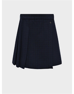 Юбка-шорты в блестящую люрекс клетку, синяя Monnalisa