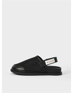 Босоножки с лого на застежке, черные Marni