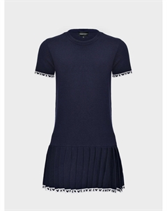 Платье с белой окантовкой с лого Emporio armani