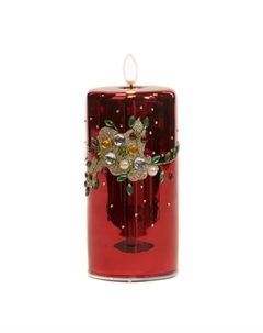 Декор Светодиодная свеча, красный, 18 см Goodwill