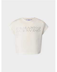 Футболка с лого из страз Ermanno scervino