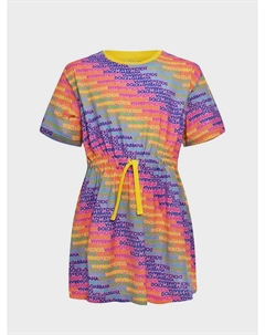 Платье со сплошным разноцветным лого Dolce&gabbana