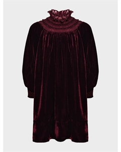 Бархатное платье с оборками, бордовое Petite amalie
