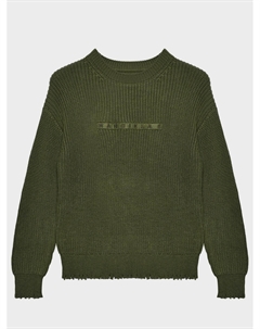 Джемпер оверсайз с логотипом, хаки Mm6