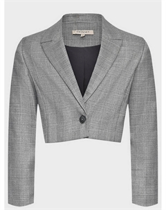 Пиджак укороченный в клетку, серый Twinset