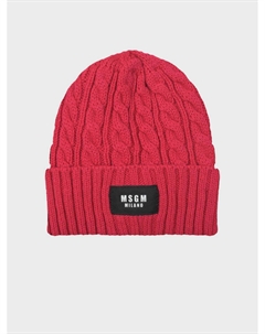 Шапка цвета фуксии с лого Msgm