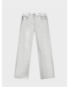 Брюки из эко-кожи с лого Msgm