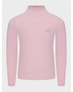 Водолазка с буквой М из страз, розовая Monnalisa