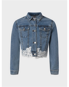 Джинсовая куртка с кружевной вышивкой Ermanno scervino