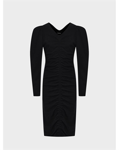 Платье с собранной тканью, черное Monnalisa