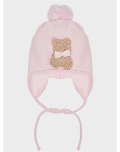 Шапка с декором "мишка", розовая Catya