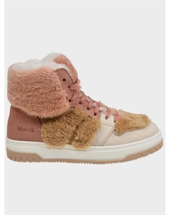 Кеды высокие с отделкой мехом, бежевые Morelli