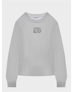 Джемпер с логотипом, серебристый Dolce&gabbana