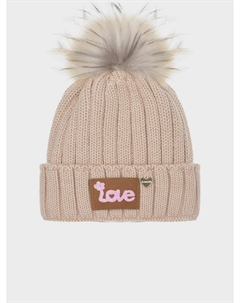 Бежевая шапка с нашивкой "Love" Il trenino