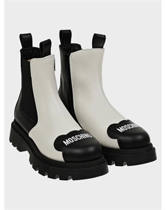 Ботинки челси с белыми вставками Moschino