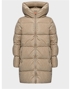 Стеганое пальто с капюшоном, бежевое Save the duck