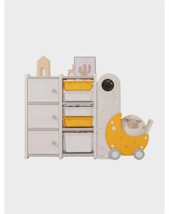 Стеллаж для игрушек Kids Moon 8 (3 полки + 5 ящиков) Unix kids