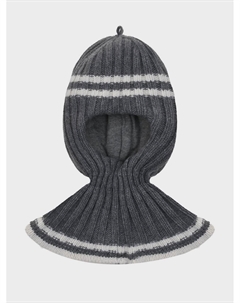 Шапка-шлем с белыми полосками, серая Chobi