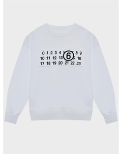 Свитшот белый с черным лого Mm6