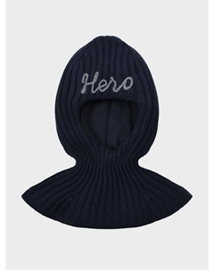 Шапка-шлем вязаная, синяя Chobi