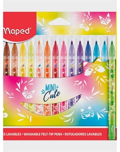 Фломастеры Mini Cute декорированные, смываемые, 18 шт. Maped