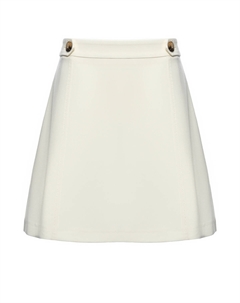Юбка клешенная белая с пуговицами на поясе Max&co