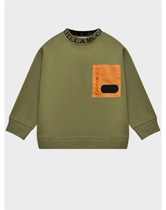 Свитшот с логотипом и карманом на молнии, зелёный Stella mccartney