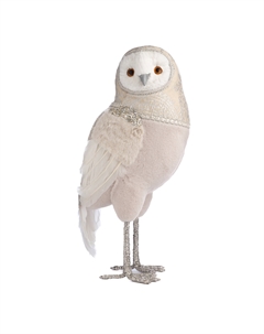 Новогодний сувенир Сова, кремовый/белый, 42 см Goodwill