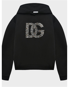 Толстовка-худи с отделкой лого из страз Dolce&gabbana