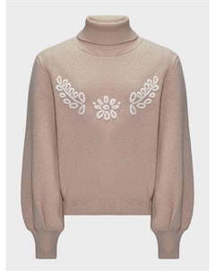 Джемпер с цветочной вышивкой, бежевый Chloe