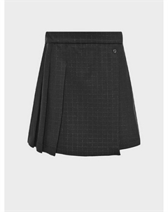 Юбка-шорты в блестящую люрекс клетку, серая Monnalisa