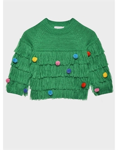 Джемпер с бахромой имитация елки, зеленый Stella mccartney