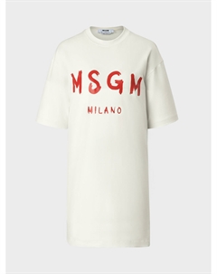 Платье-футболка с красным лого Msgm