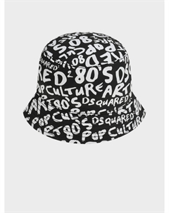 Панама со сплошным лого, черная Dsquared2