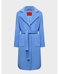 Пальто шерстяное с поясом, голубой Max&co
