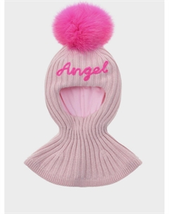 Шапка-шлем с меховым помпоном и надписью Angel Chobi