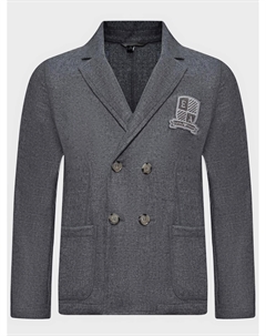 Пиджак двубортный с гербом логотипом, серый Emporio armani