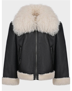 Дубленка с воротником из эко-меха Twinset