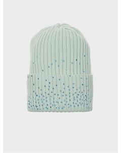 Шапка мятного цвета со стразами Regina