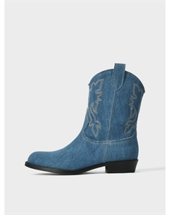 Сапоги джинсовые с вышивкой Gallucci