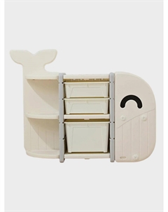 Стеллаж Kids Whale (3 ящика) white Unix kids