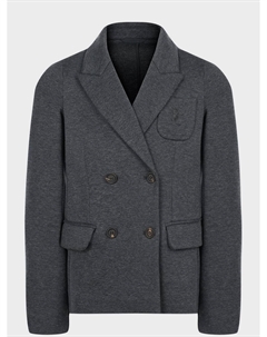 Двубортный пиджак с лого из бисера Brunello cucinelli