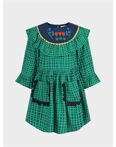 Платье в клетку с вышивкой Stella mccartney