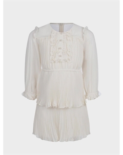 Кремовое шифоновое платье Self-portrait