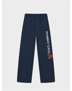 Спортивные брюки с вышивкой "роза" Dolce&gabbana