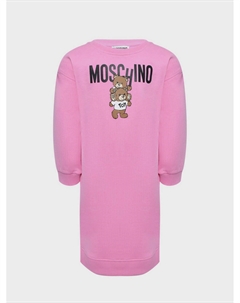 Платье с принтом "медвежонок", розовое Moschino