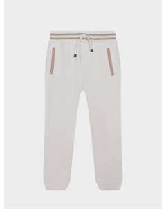 Белые спортивные брюки с полосками на поясе Brunello cucinelli